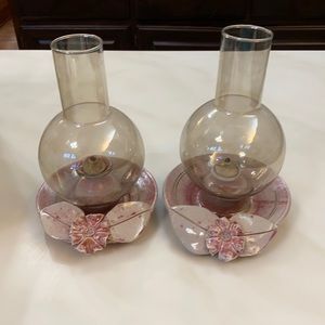 Handmade, Pink ceramic oil lamps